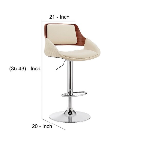 Adjustable Faux Leather Swivel Bar Stool