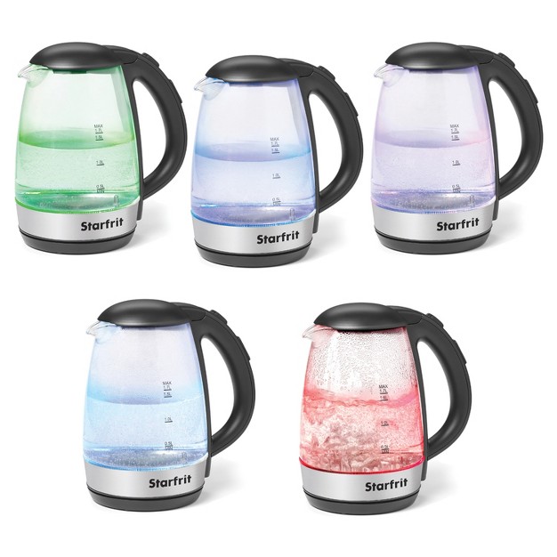 Starfrit 1 7 liter 1 500 watt Glass Electric Kettle With Variable Temperature Control