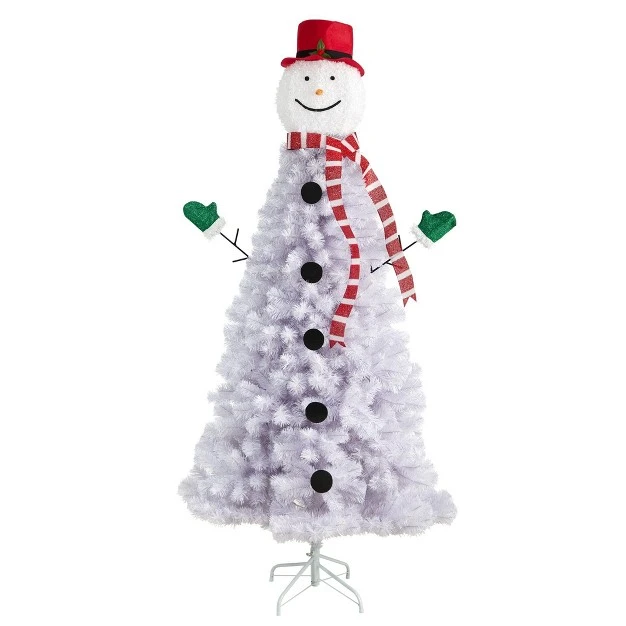 Nearly Natural 6.5-ft Snowman Artificial Christmas Tree With 804 Bendable Branches