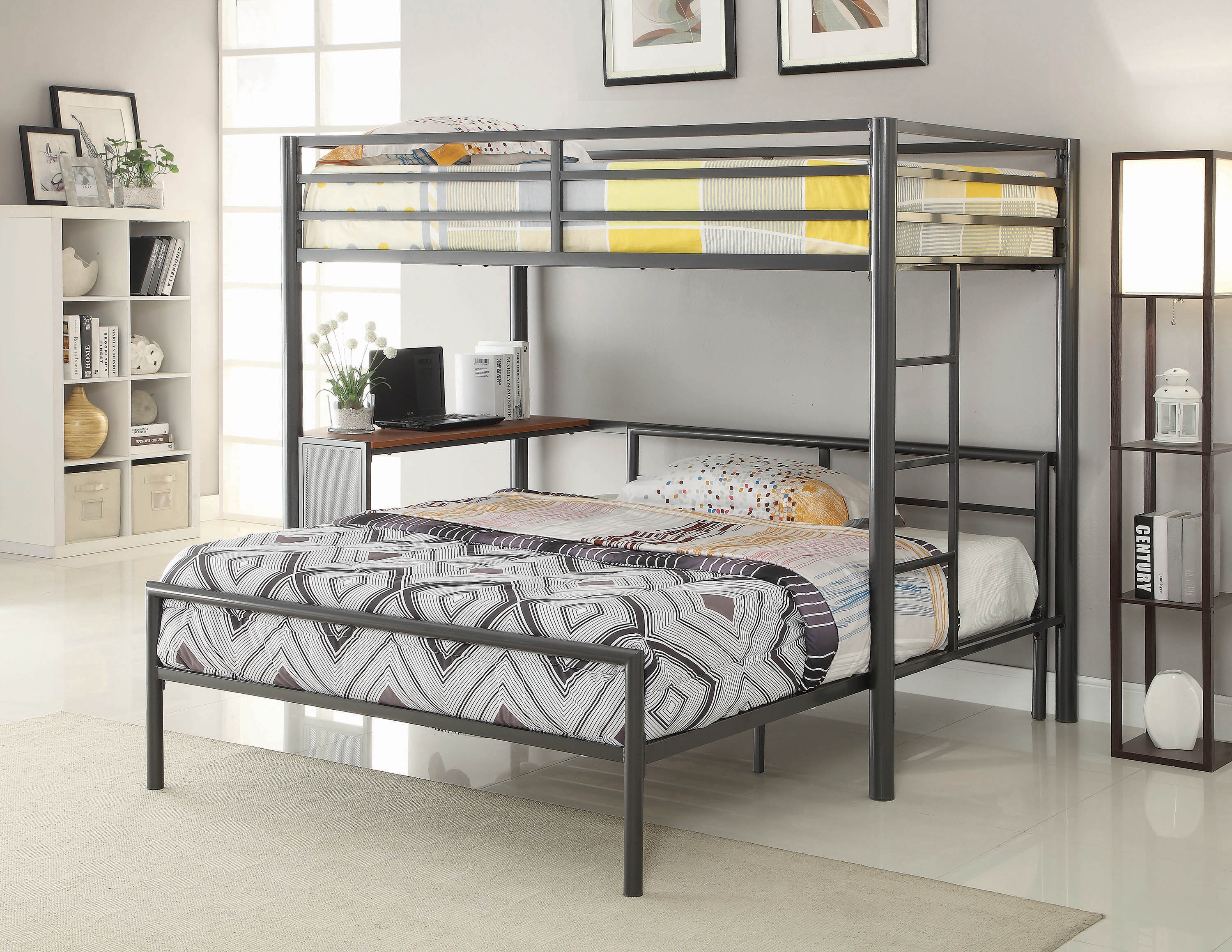 Fisher Twin Workstation Loft Bed Gunmetal-460229