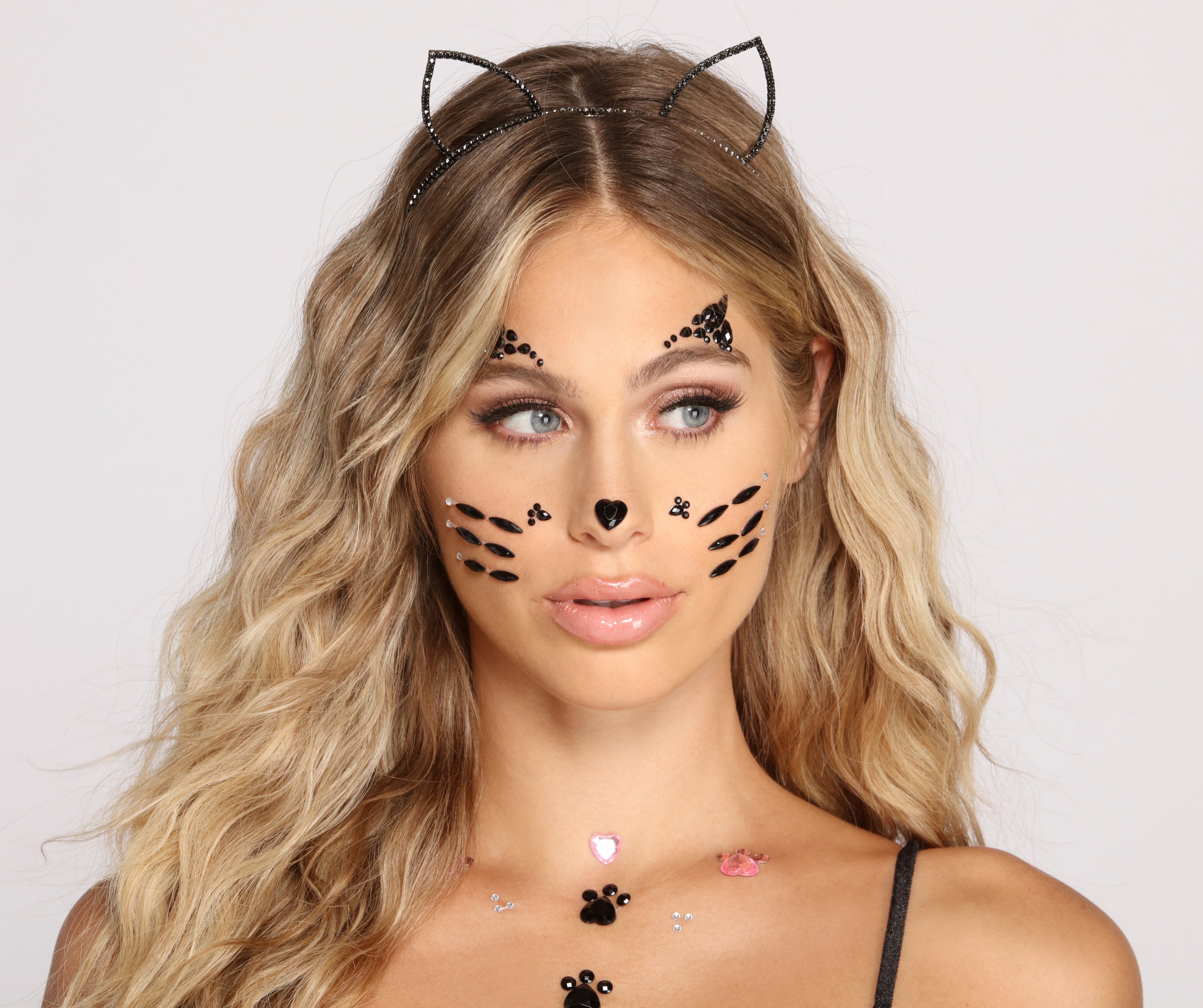 Halloween Rhinestone Cat Ears