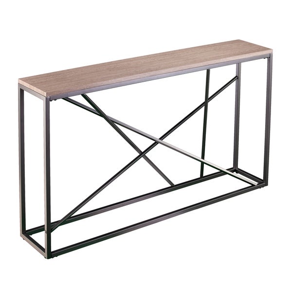 SEI Furniture Sigrid Faux Marble Skinny Console Table