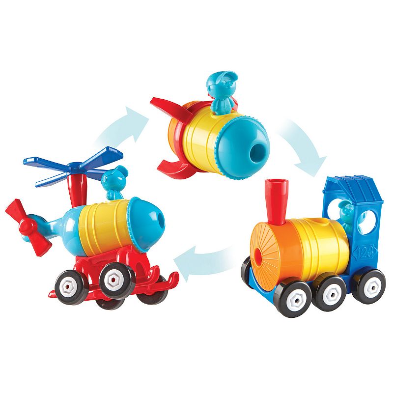 Learning Resources 1-2-3 Build It! Train-Rocket-Helicopter STEM Dexterity Building Set