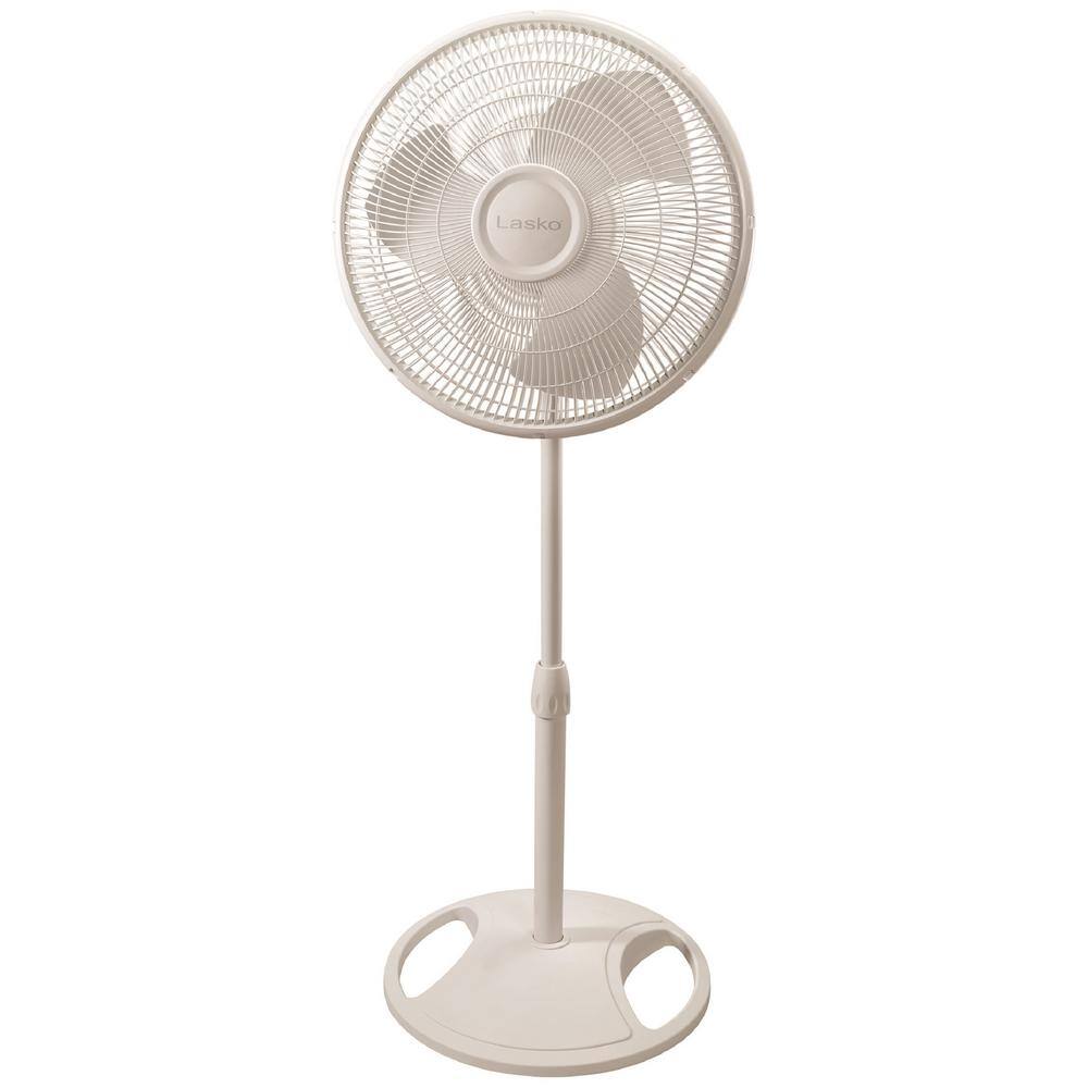 Lasko Adjustable-Height 16 in. 3 Speed White Oscillating Pedestal Fan 2520