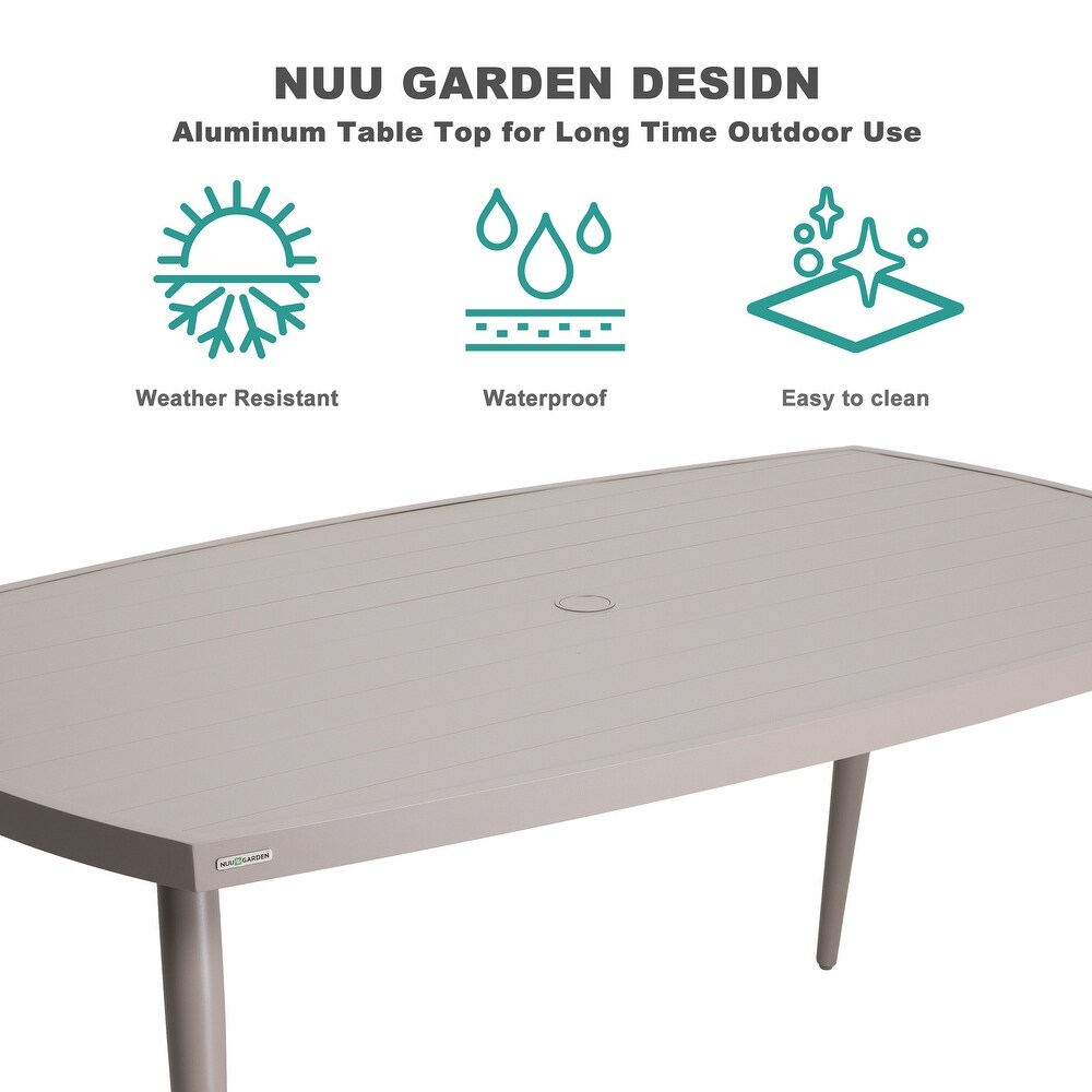 NUU GARDEN 67in. Single Outdoor Aluminum Dining Table