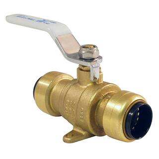 Tectite 34 in. Brass Push Ball Valve with Flange and Drain FSBBV34DE