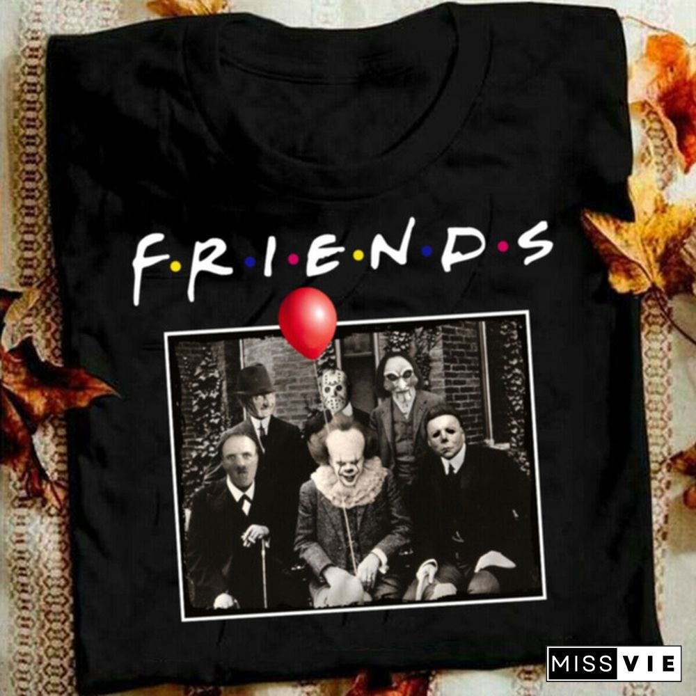 1Pcs Friends Printed T Shirt Stranger Things Letter Print Plus Size T Shirt White Short Sleeve Friends Dont Lie Printing Tees Feme Summe Tops