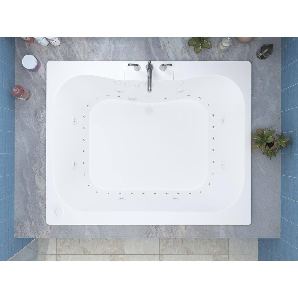 Universal Tubs Rhode 5 ft. Rectangular Drop-in Whirlpool and Air Bath Tub in White HD4060NDR