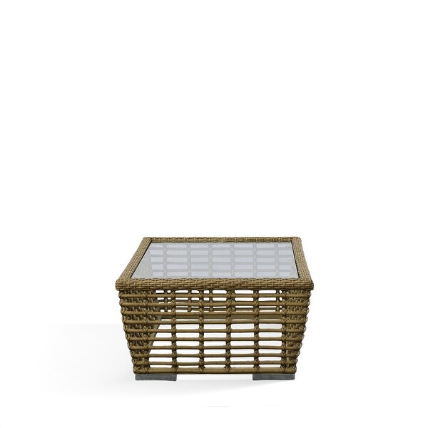 Renava Ko Tao Outdoor Glass and Wicker Coffee Table