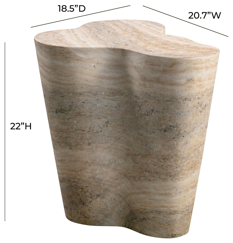 Slab Faux Travertine Table   Transitional   Side Tables And End Tables   by TOV Furniture  Houzz