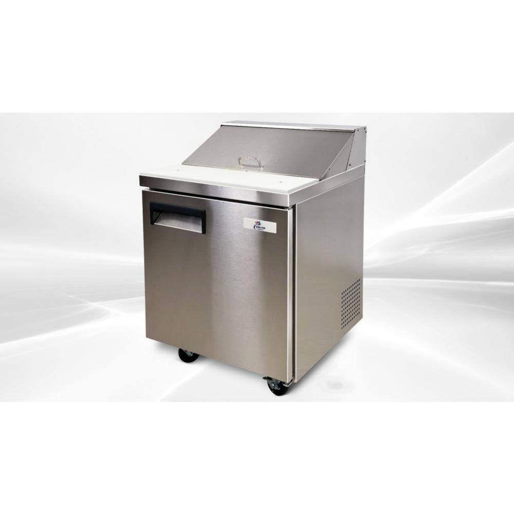 Cooler Depot 27.5 in. W 5.7 cu. ft. Commercial Food Prep Table Refrigerator in Stainless Steel dxxscl1