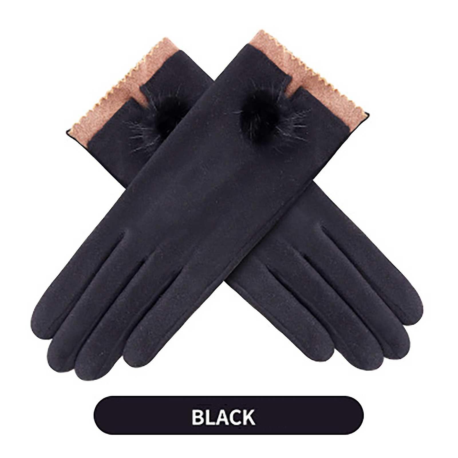 Women Winter Outdoor Plus Velvet Thicken Keep Warm Casual Windproof Gloves