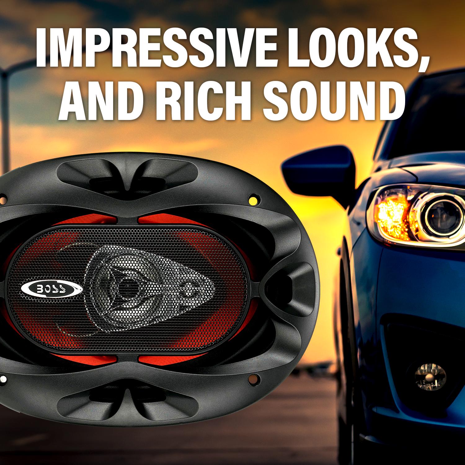 BOSS Audio Systems CH6930 Chaos Series 6 x 9 Inch Car Stereo Door Speakers 8211 400 Watts Max 3 Way Full Range Audio Tweeters Coaxial Sold in Pairs  Crowdfused