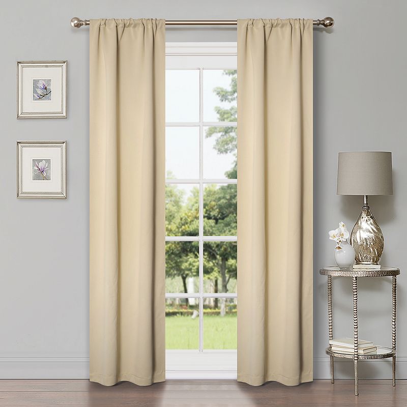 Superior Solid Insulated Thermal Blackout Rod Pocket Curtain Set