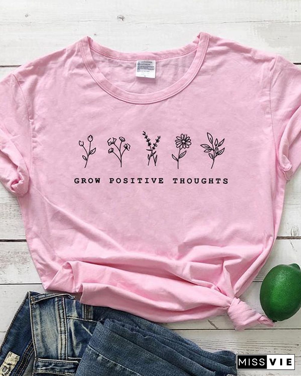 Women Floral Print Tshirt Summer Inspired Slogan Graphic Boho Tee Top Mental Health Shirt