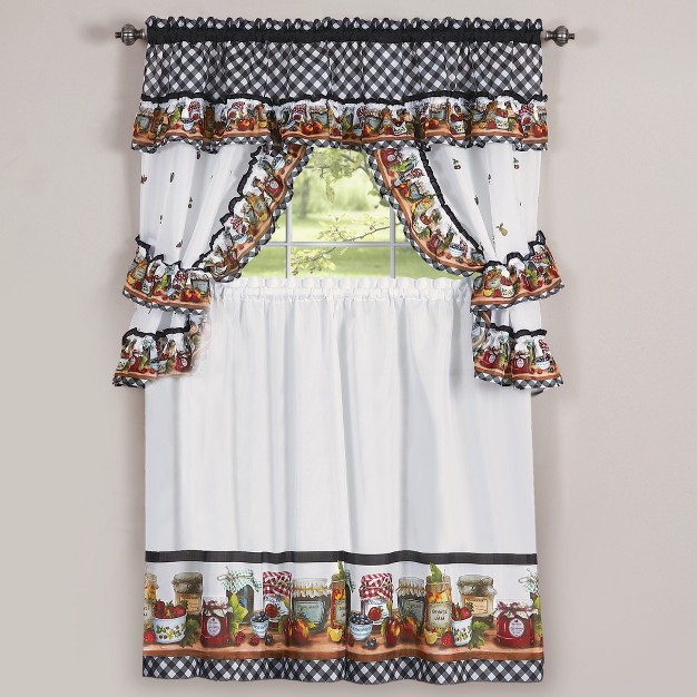 Collections Etc Mason Jars Kitchen Rod Pocket Window Curtain Set