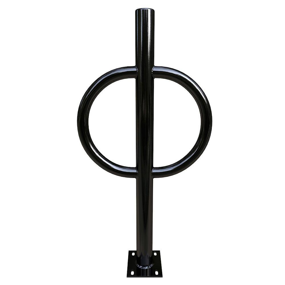 Dero Action Ring and Post Rack Black Powder Coat Surface Mounted 2-Bike Rack ACTION RING AND POST-EPX