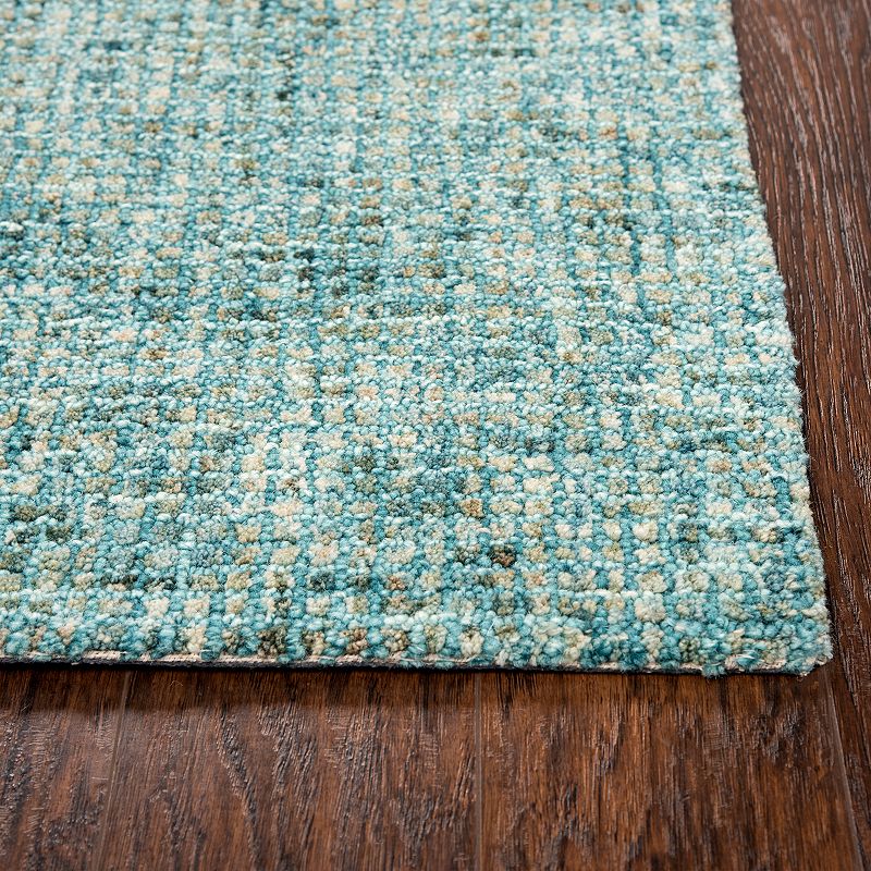 Rizzy Home Melissa Talbot Teal and White Rug