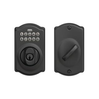 Schlage Camelot Matte Black Electronic Keypad Deadbolt BE365 CAM 622