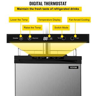 VEVOR 23 in. - 83 in. 43 gal. Single Tap Kegerators Beer Dispenser Temperature Control Beer Refrigerator in Stainless Steel PJLZFPJHSDTMC5407V1