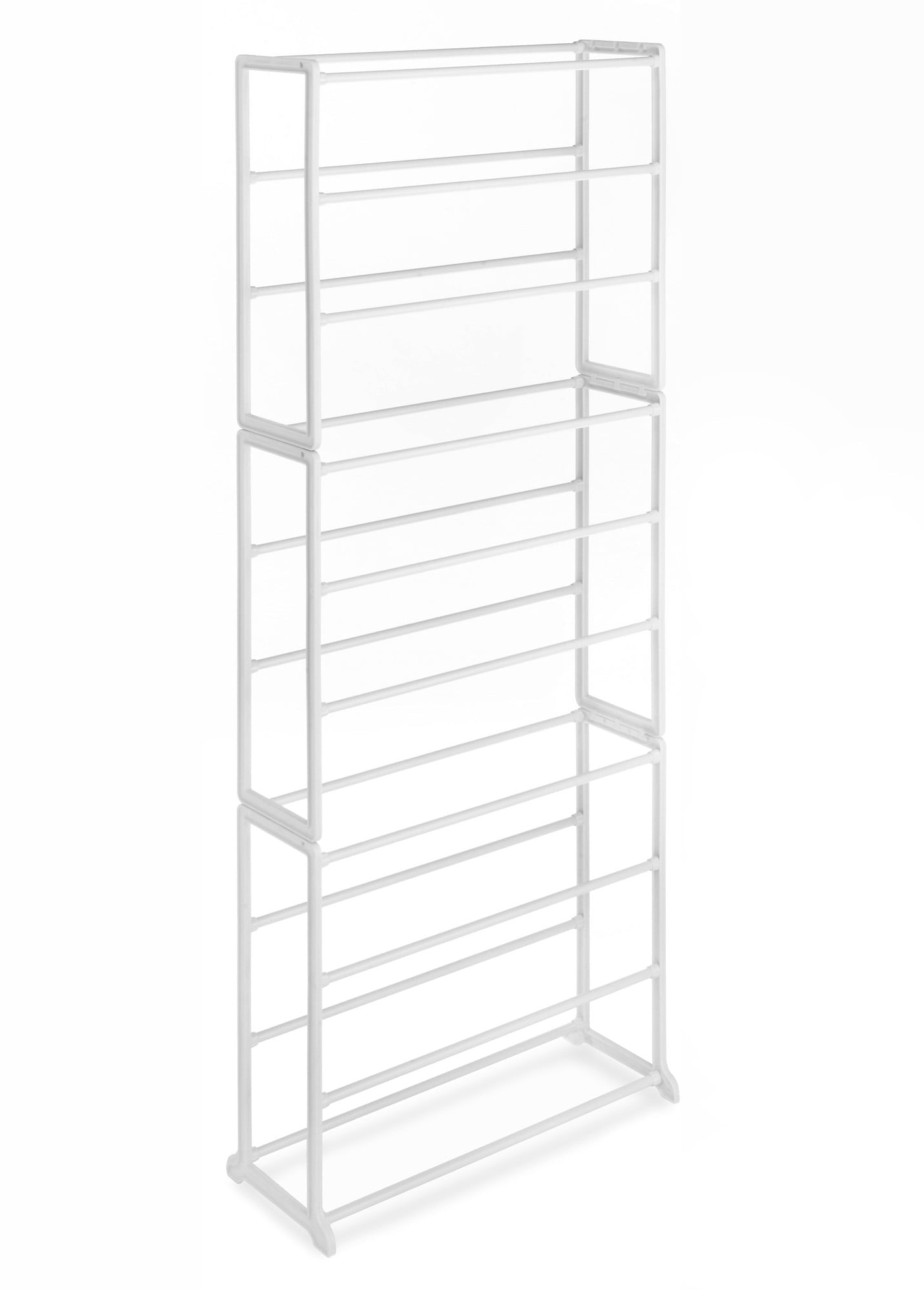 Whitmor 10-Tier 30 Pair Floor Shoe Rack - White - Plastic