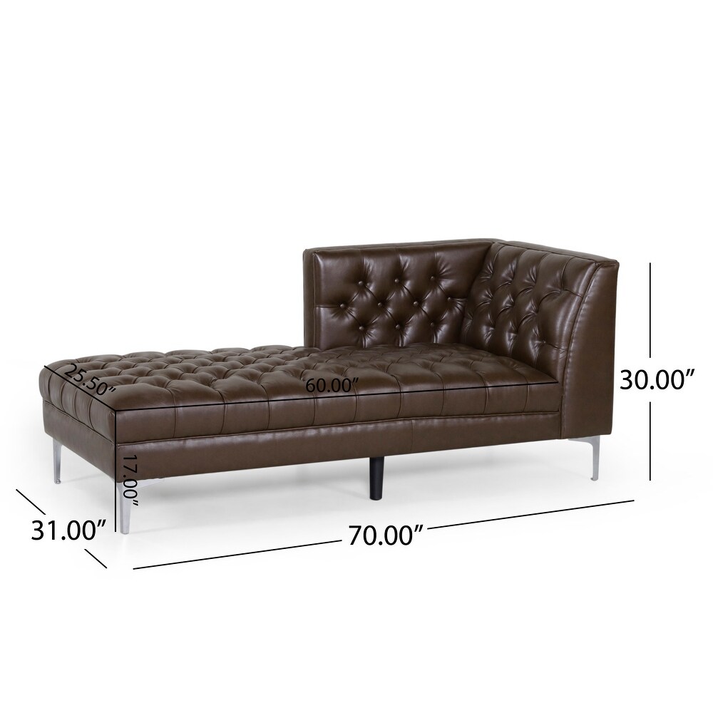 Tignall Contemporary Tufted One Armed Chaise Lounge by Christopher Knight Home   31.00\