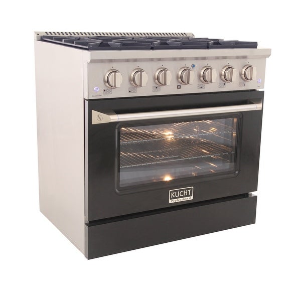 36 in. 5.2 cu. ft. Dual Fuel Range for Propane Gas with Sealed Burners and Convection Oven in Stainless Steel