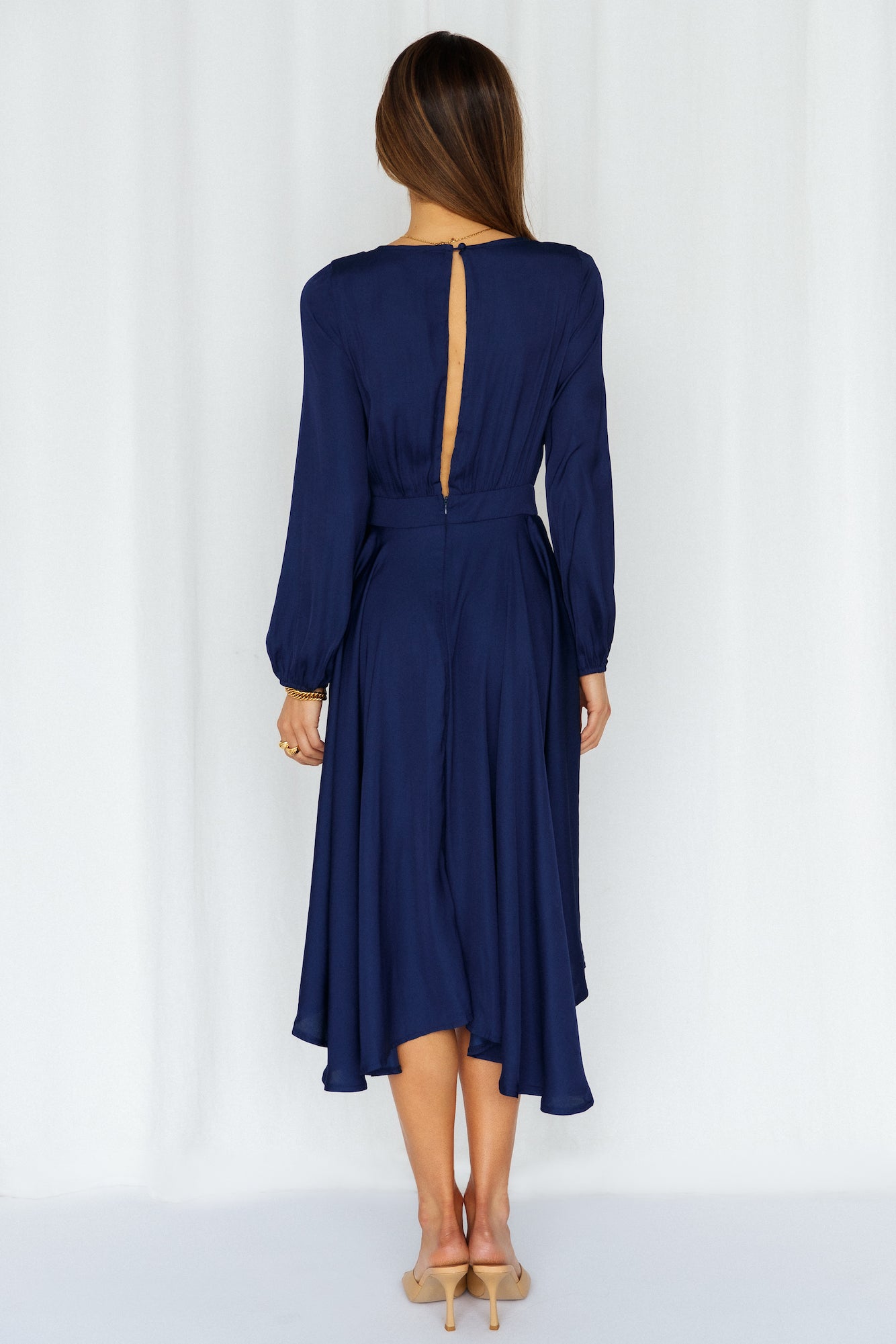 Talk Fast Midi Dress Navy