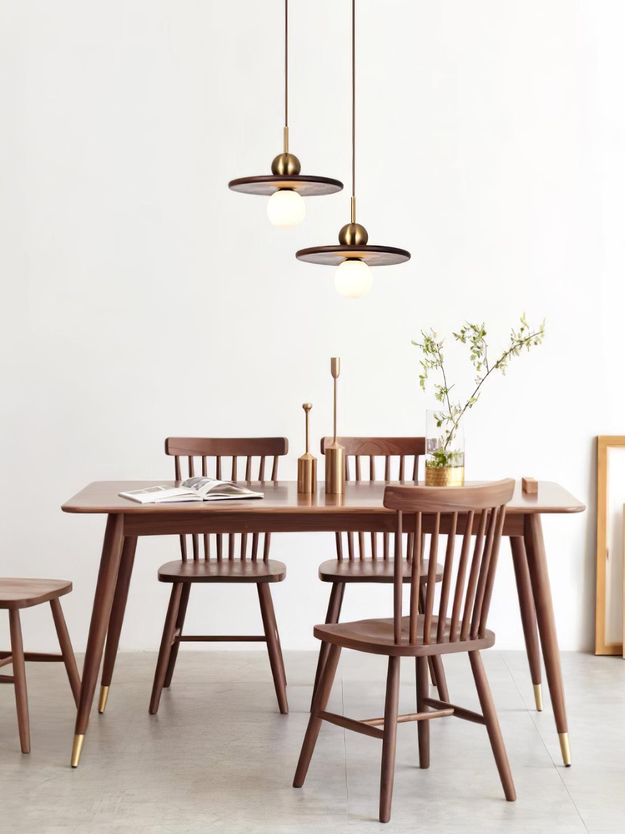 Flying Saucer Walnut Pendant Lamp