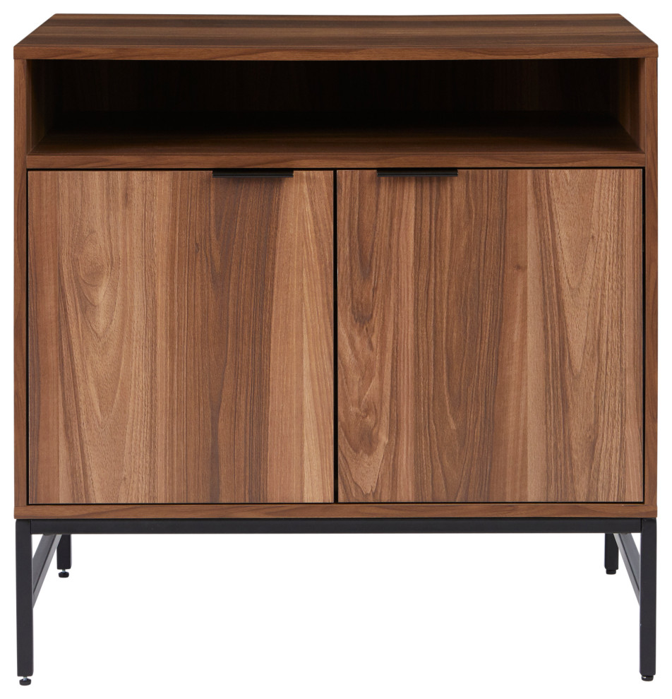 Walnut 2 Door Printer Cabinet 32x22x31   Industrial   Accent Chests And Cabinets   by Unique Furniture  Houzz