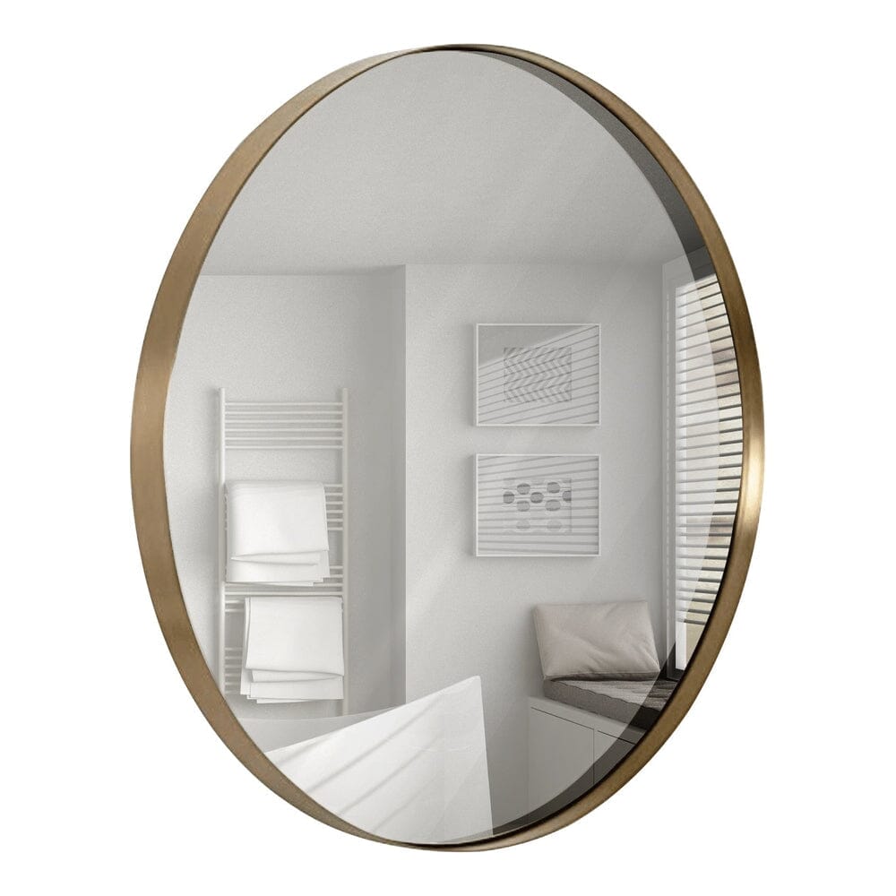 Contemporary Brushed Metal Wall Mirror