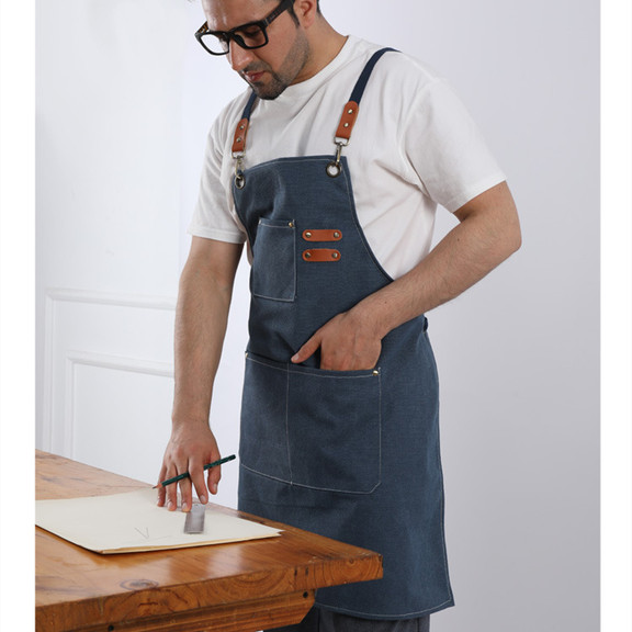 TOPTIE Unisex Canvas Work Apron with Pockets Adjus...