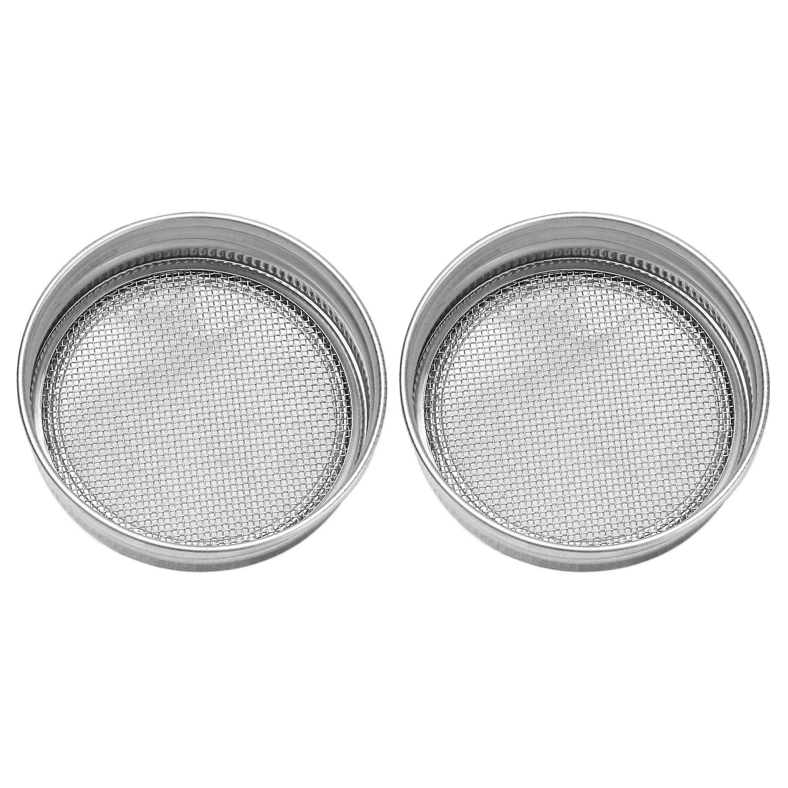 2pcs Seed Sprouting Jar Filter Lids Stainless Steel Germination Accessory For Regular Mouth Jars86mm / 3.4in