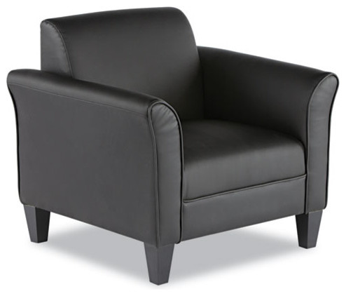 Alera Reception Lounge Series Club Chair  Black  Black Leather   Contemporary   Armchairs And Accent Chairs   by iance Supply  Houzz