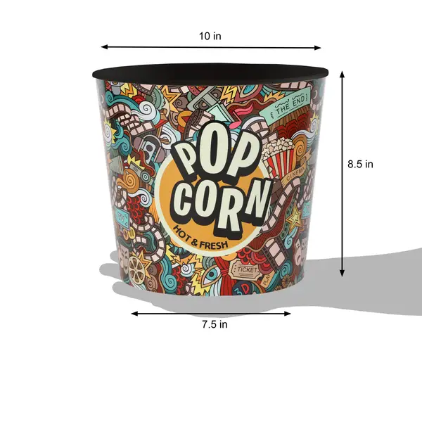 Wabash Valley Farms 10 Qt Film Festival Graffiti Popcorn Tub