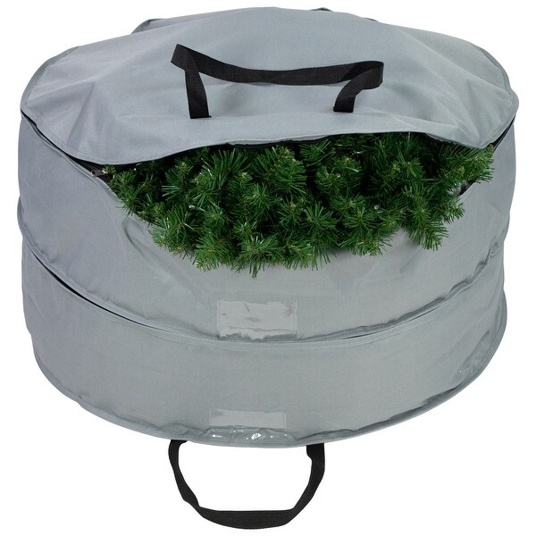 30 Gray MultiSeasonal Double Wreath Storage Bag