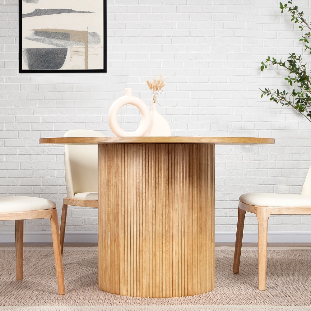 Round Fluted Pedestal Dining Table