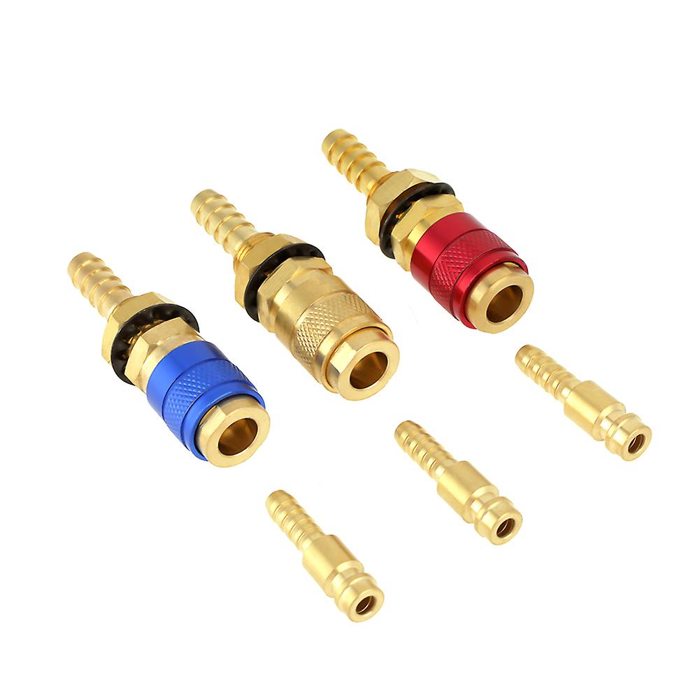 3pcs 8mm Water Cooled and Gas Adapter Quick Connector Fitting For Tig Welding Torch