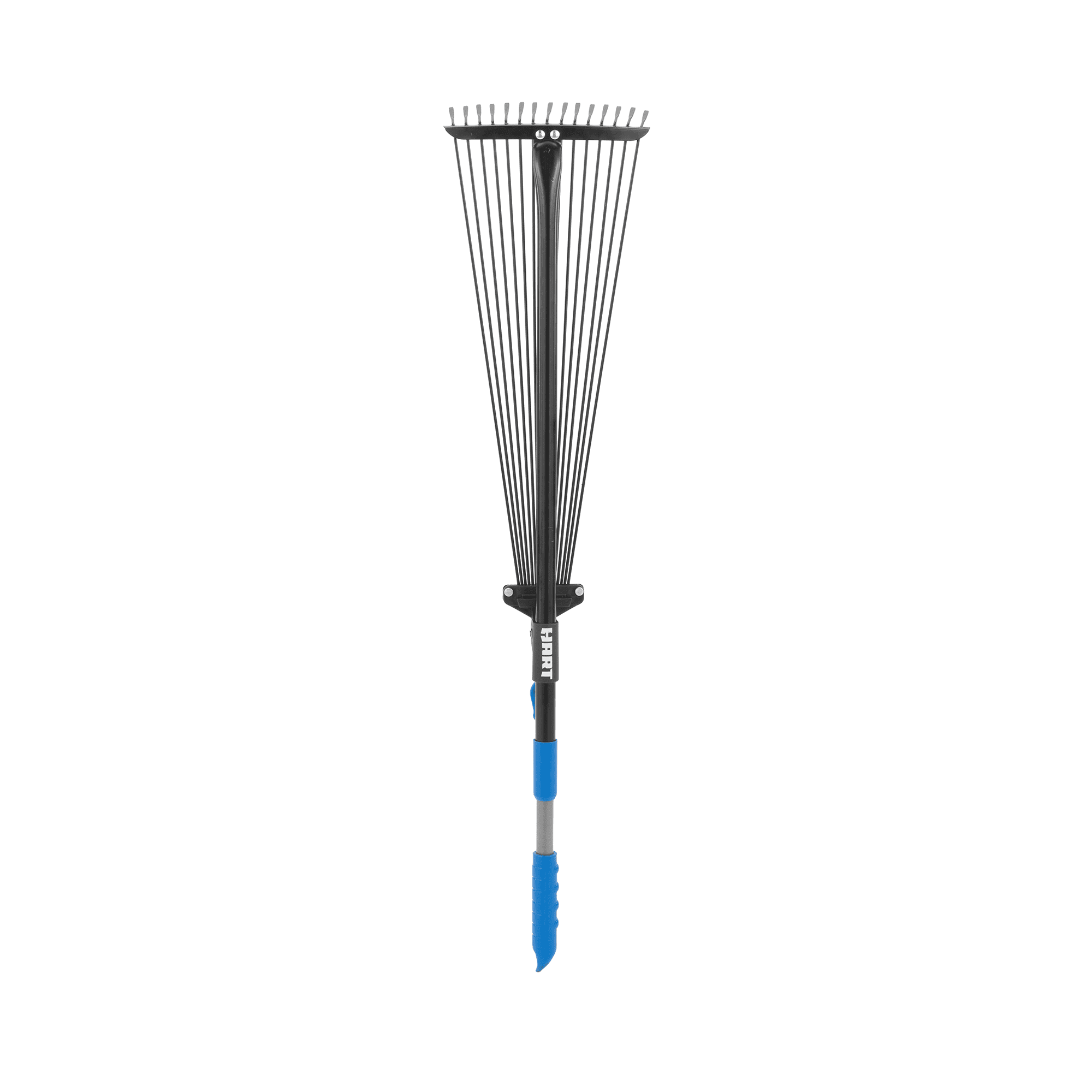 HART Collapsible Steel Tine Leaf Rake with Telescoping Handle Design