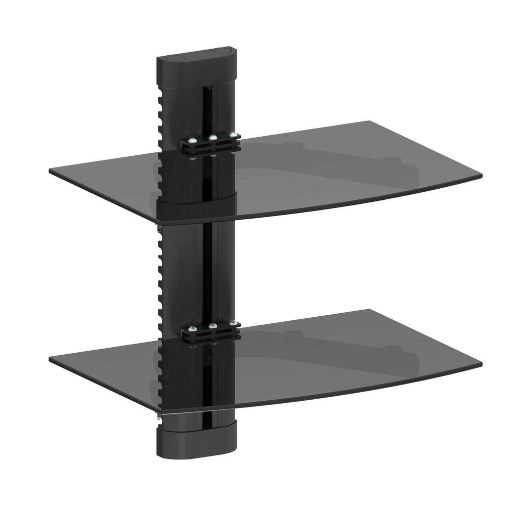 ProMounts Heavy-Duty Double AV Wall Shelf for cable box or game consoles. Fully assembled. Easy install. Supports up to 18 lbs. FSH2