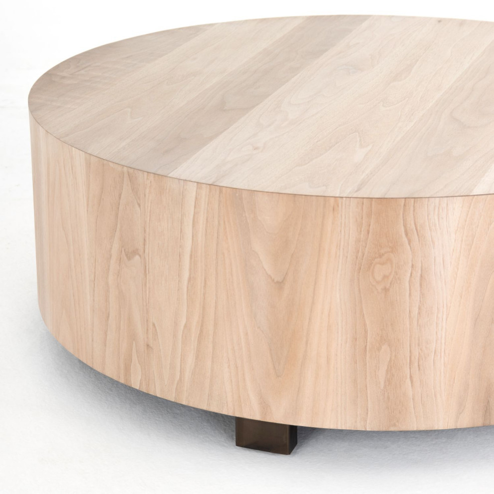 Hudson Round Ashen Walnut Coffee Table   Transitional   Coffee Tables   by Zin Home  Houzz