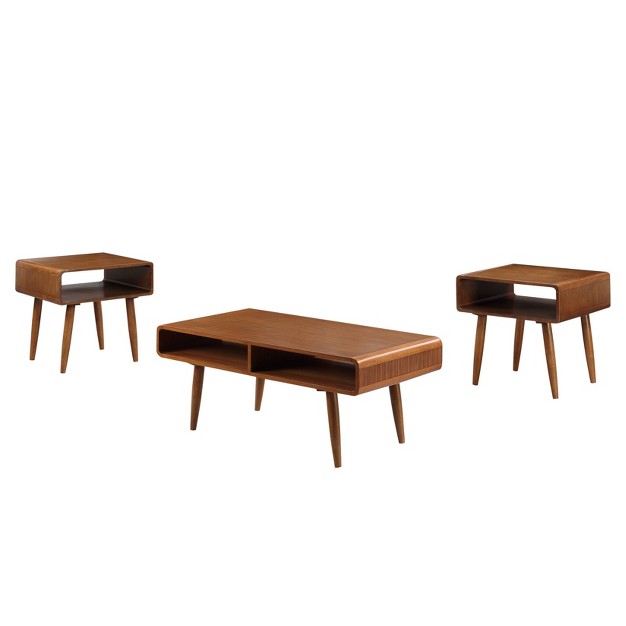 3pc Dansk Occasional Table Set Walnut Boraam