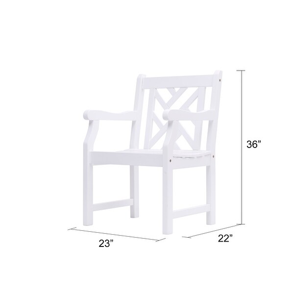 Reynard Wood Patio Table and 250 lbs weight capacity Armchair Dining Set