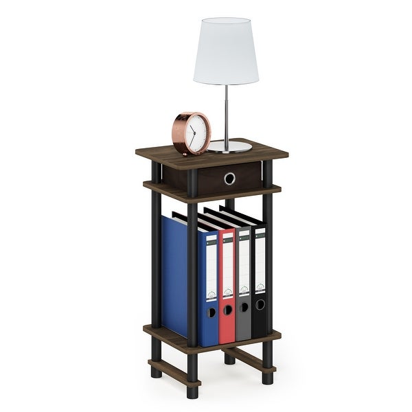 Furinno Turn-N-Tube Tall End Table with Bin