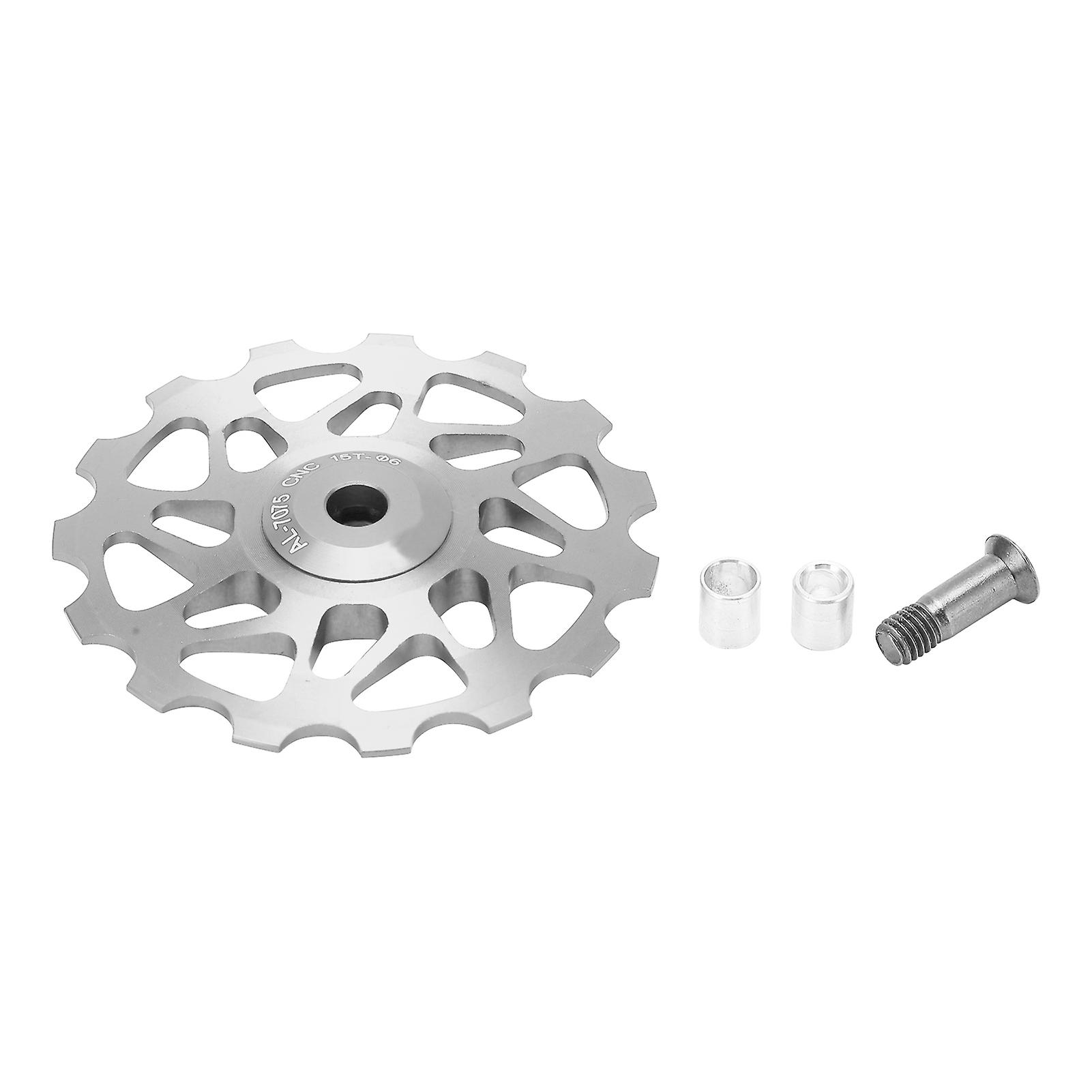 Lebycle Universal 15t Mountain Bicycle Rear Derailleur Bearing Guide Wheel Bike Accessorysilver