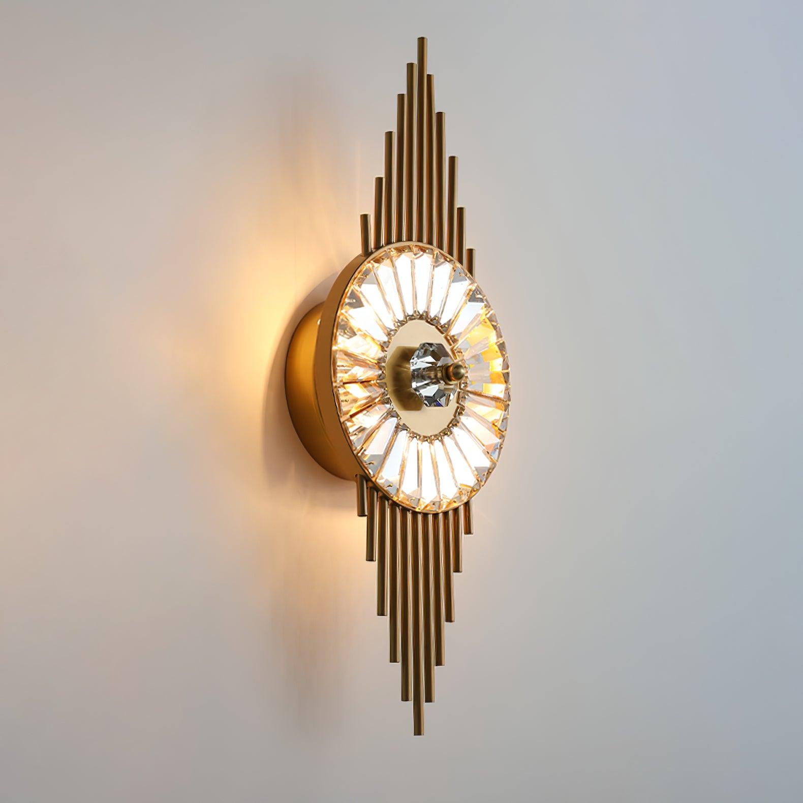 Crystal Gear Gold Wall Light