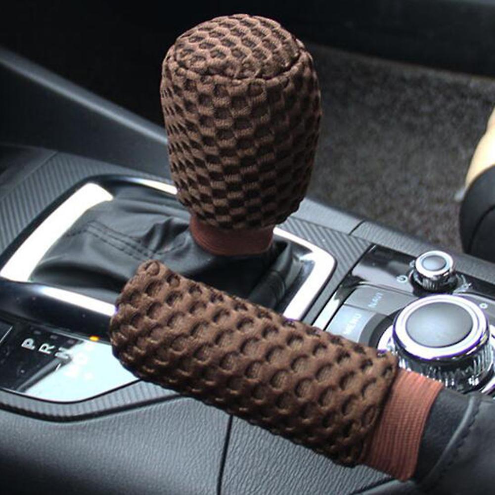 Shift Knob Cover Handbrake Cover Hand Brake Universal Fit Non-slip Gear Cover Breathable For Suv Off-road Vehicle Commercial Vehicle Truck Gray