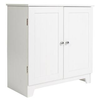 Redmon Contemporary Country 23.5 in.W x 11.7 in.D x 23.5 in. H Free Standing Double Door Cabinet With Wainscot Panels in White 5224WH