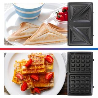 Total Chef 4-in-1 Waffle Iron Grill Sandwich Maker Griddle with Interchangeable Non-Stick Plates TCG08G-CA