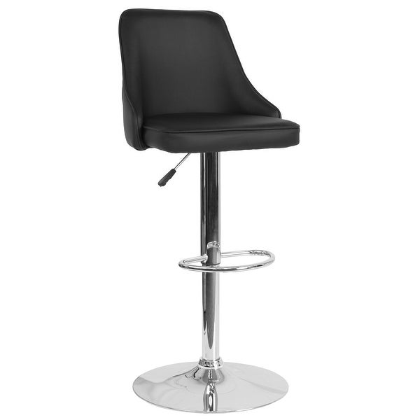 Modern Height-adjustable Chrome Barstool - 18